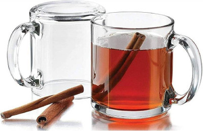 AFAST Glass New Design & Style Transparent Glass Tea/ Coffee Cup Set Of 2-wq5(Clear, Cup Set)