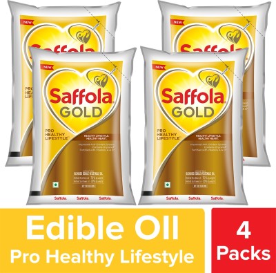 Saffola Gold Blended Oil Pouch (4 x 1 L)