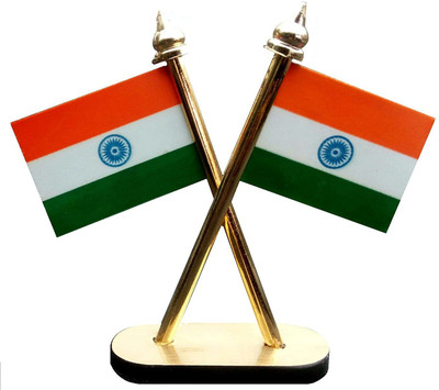 OPZET INDIA Indian Flag Rectangle Car Dashboard Flag(Plastic)