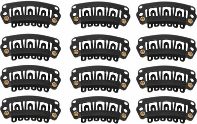 BELLA HARARO HARARO U Shape Clip For  Extension Weft Wigs 32Mm- Black - 12Pcs Hair Extension