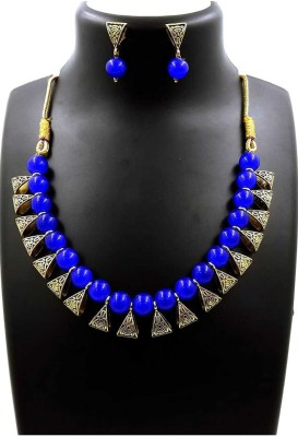 World Wide Villa Metal, Alloy Blue, Gold Jewellery Set(Pack of 1)