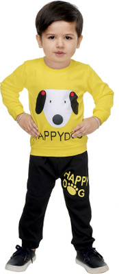 Reyansh Creations Boys Casual T-shirt Trouser(Yellow)