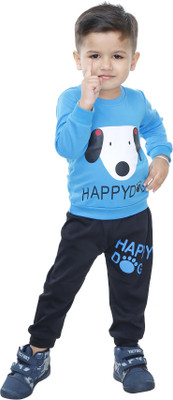 Reyansh Creations Boys Casual T-shirt Trouser(Blue)