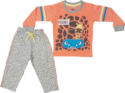 DRESSED UP DIVAS Baby Boys Casual T-shirt Trouser(blue)