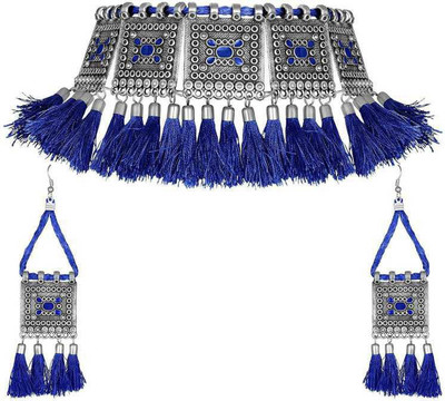 Pratima Alloy Silver Blue, Silver Jewellery Set(Pack of 1)
