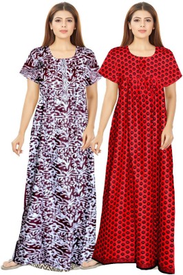 JWF Women Nighty(Maroon, Red)