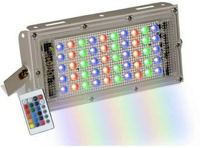 Online Generation 50 watt RGB pack of 1 Flood Light Outdoor Lamp(White, Black)