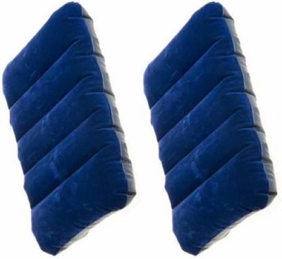 DOLPHIN52 Air Solid Travel Pillow Pack of 2(Blue)