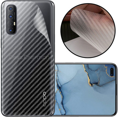 CASE CREATION OPPO Reno 3 Pro Mobile Skin(3D Carbon Fibre Transparent Back Skin Matte Finish)