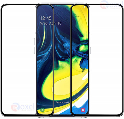 Shoppitzzo Edge To Edge Tempered Glass for SAMSUNG Galaxy A80, A90/Edge to Edge Screen guard/9H/11D(Pack of 2)