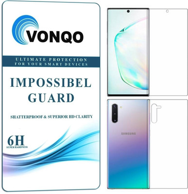 Vonqo Front and Back Screen Guard for Samsung Galaxy Note 10(Pack of 2)