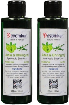 deyomkar Natural Herbal 2 Pack of Amla-Bhringraj Shampoo (each 200gm)(400 ml)