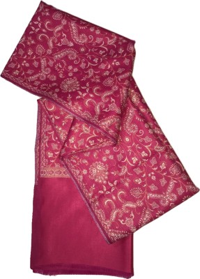 Kashmiri queen Polyester Wool Blend Floral Print Women, Men Shawl(Pink)