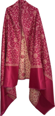 BE SWADESHI Polyester Wool Blend Printed Women Shawl(Pink)