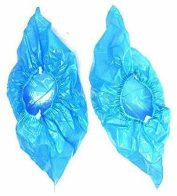 KRISHZONE FREESIZE 25PAIR Plastic blue Boots Shoe Cover(free Pack of 50)