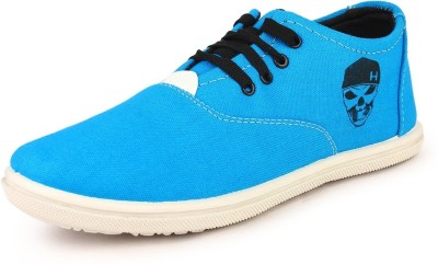 KANEGGYE Sneakers For Men(White, Blue , 7)