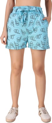 UZARUS Printed Women Blue Boxer Shorts