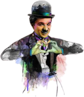 nirmal décor 48 cm Make A Heart Charlie Chaplin Magnetic Sticker(Pack of 1)