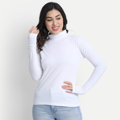full sleeve high neck t shirt for women