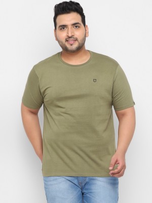 Urbano Plus Solid Men Round Neck Green T-Shirt