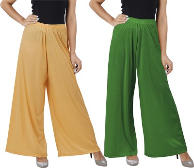 Buy That Trendz Flared Women Green, Beige Trousers