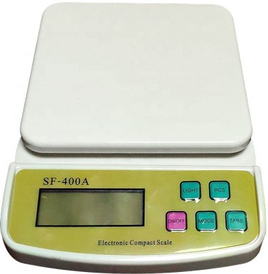 RTB Electronic Compact Digital Kitchen SF-400A Weighing Scale,kitchen scale,weight machine for shop,scale for food bakery (without adaptor) Weighing Scale(White)