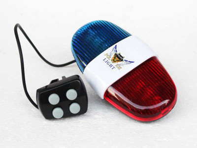 Schrodinger Bicycle 4-Tone/Switches Police Horn (Two AA batteries needed) LED Front Light(Multicolor)