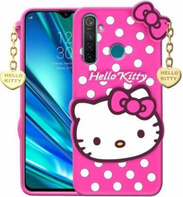 Creativo Back Cover for REALME 5 Hello Kitty Case 3D Cute Doll | Soft Girl Back Cover(Pink, Silicon, Pack of: 1)