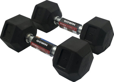 Dinetic pair of 10KG HEX Dumbbell Fix Weight Dumbbells (5KG Pair) gvru2 61 Fixed Weight Dumbbell(10 kg)