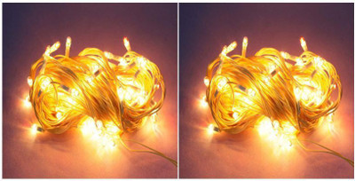 EmmEmm 45 LEDs 11.18 m Gold Steady String Rice Lights(Pack of 2)