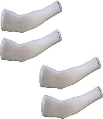 Apastra Cotton Arm Sleeve For Men & Women With Tattoo(Free, White)