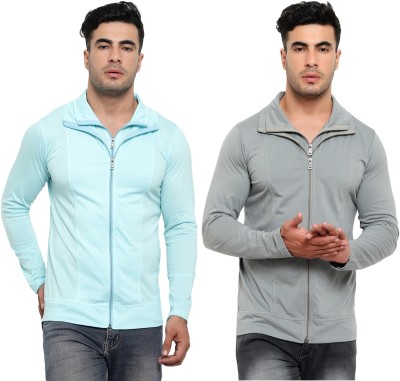 Jaskart Solid Men Polo Neck Light Blue, Grey T-Shirt