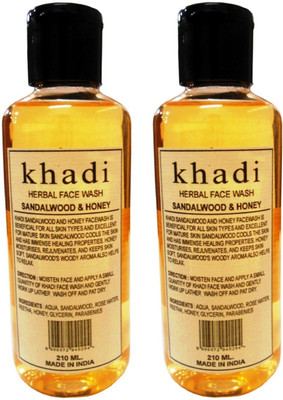 Khadi Herbal Sandal & Honey Pack of 2  (420 ml) Face Wash(420 ml)