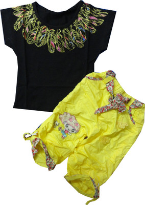 

icepice Girls Casual Top Pant(Black, Multicolor