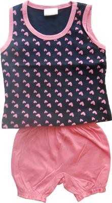 

NammaBaby Girls Casual Top Panty(Multicolor, Dark blue