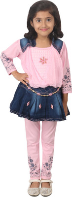 Gungun Fashion Girls Party(Festive) Top Pyjama(Pink)
