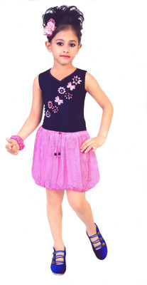 

Hey Baby Girls Party(Festive) Top Skirt(Multicolor