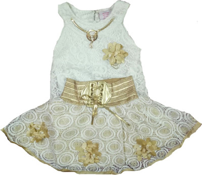 

Kid n Kids Girls Party(Festive) Top Skirt(White