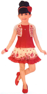 

Hey Baby Girls Party(Festive) Top Skirt(Pink