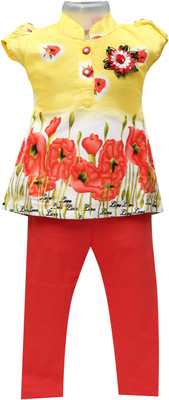 

Golden Girl Girls Casual Dress Capri(Orange, Peach puff
