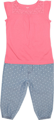 

Carter's Girls Casual Top Trouser(Blue, Pack of 1, Pink (650)