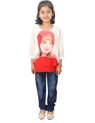 

Gungun Fashion Girls Party(Festive) Top Jeans(Red)