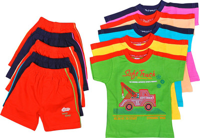 

Hafeela Boys Casual Top Shorts(Multicolor, Multicolour