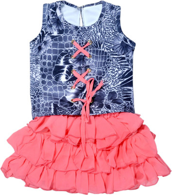

Hey Baby Girls Party(Festive) Top Skirt(Multicolor