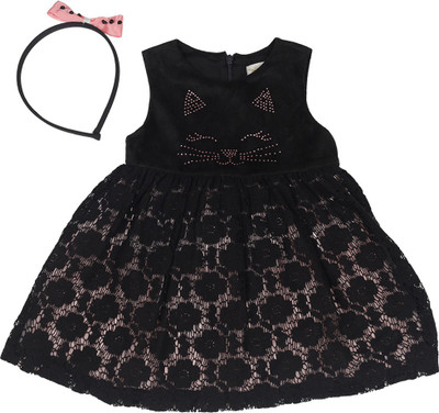 

NautiNati Girls Party(Festive) Skirt(Black, Pink-black
