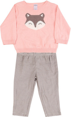 

Carter's Girls Casual T-shirt Pyjama(Grey, Pink (650)