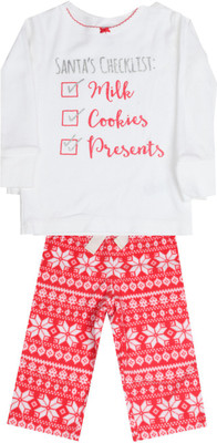 

Carter's Girls Casual Top Pyjama(White, Pack of 1, Print (969)