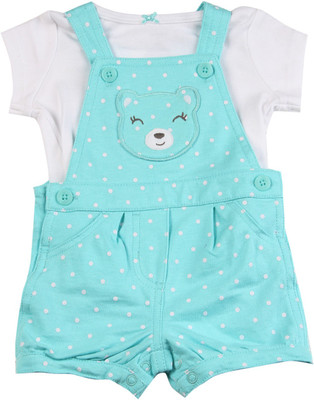 

Carter's Girls Casual Romper T-shirt(White, Mint (333)