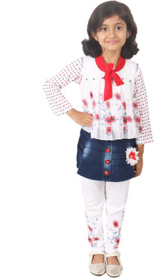 

Gungun Fashion Girls Casual Top Pyjama(White), Red