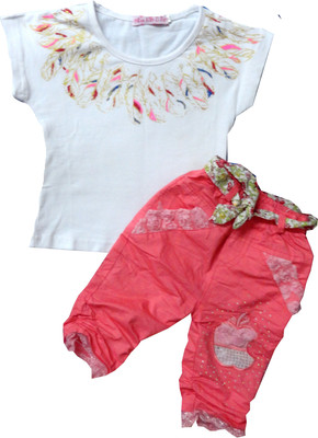 

icepice Girls Casual Top Pant(Black, Multicolor
